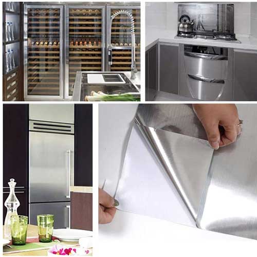 srebrna samolepilna tapeta